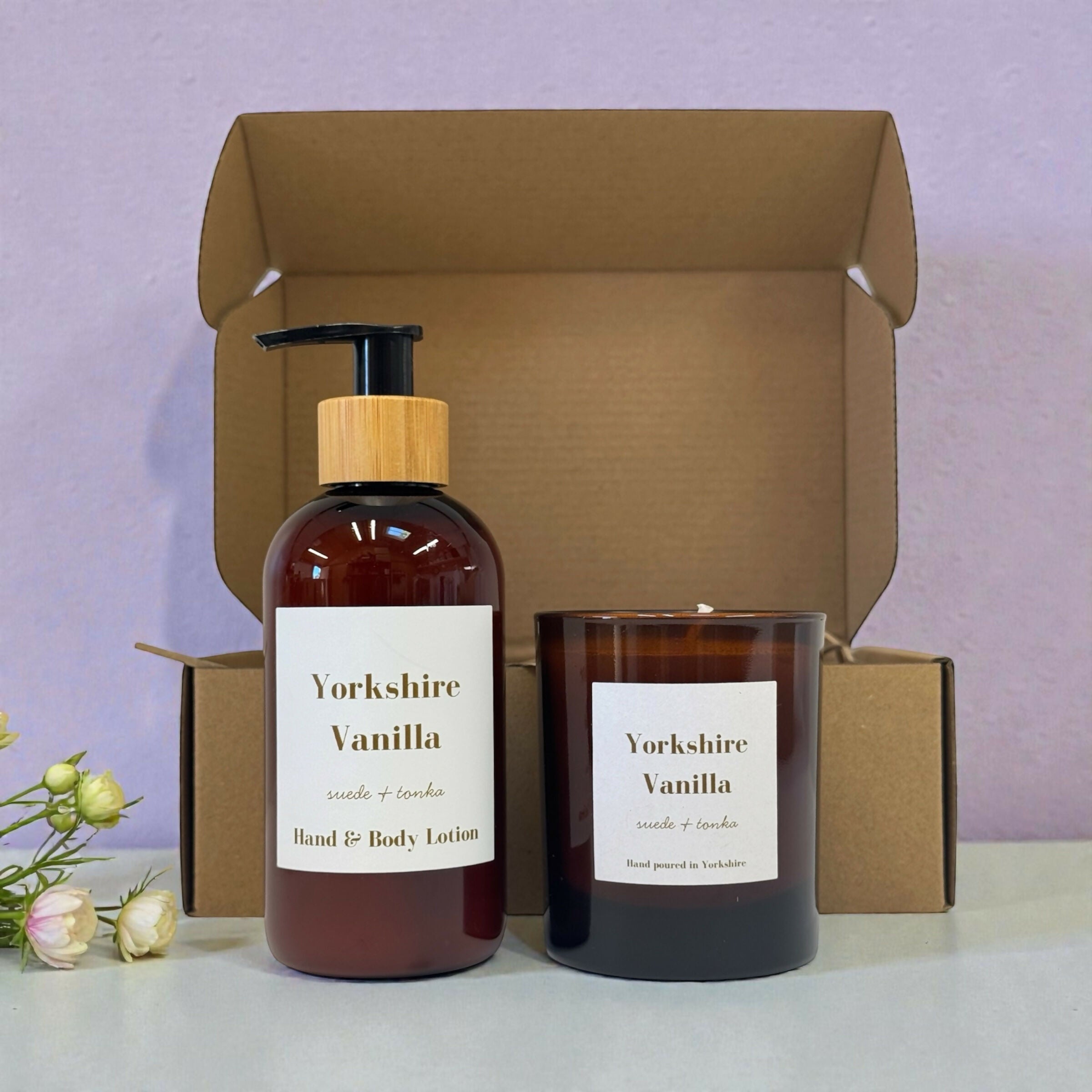 Yorkshire Vanilla - Suede and Tonka Candle and Hand Care Set