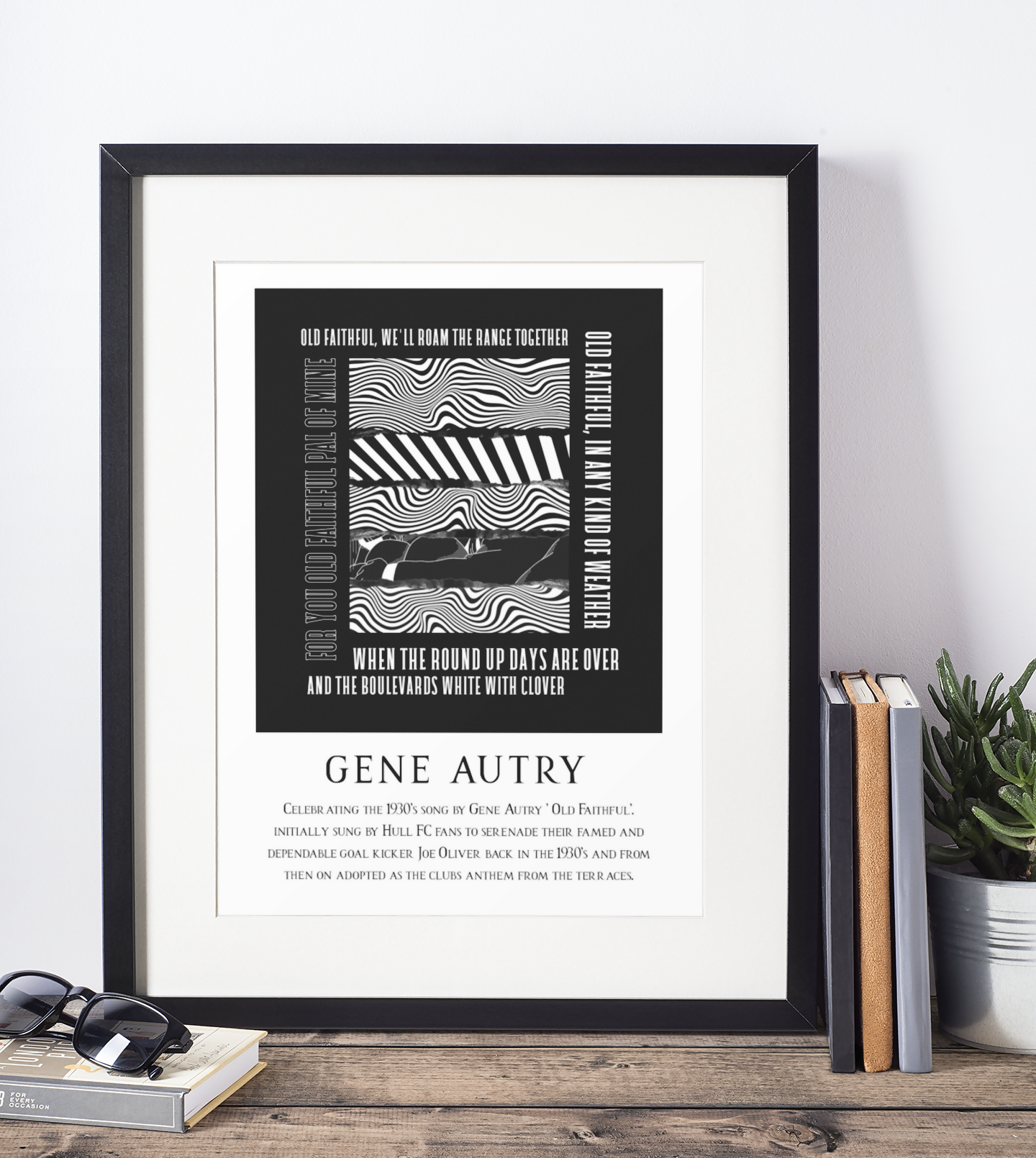 Hull FC Art Print OLD FAITHFUL LYRICS Design in Black