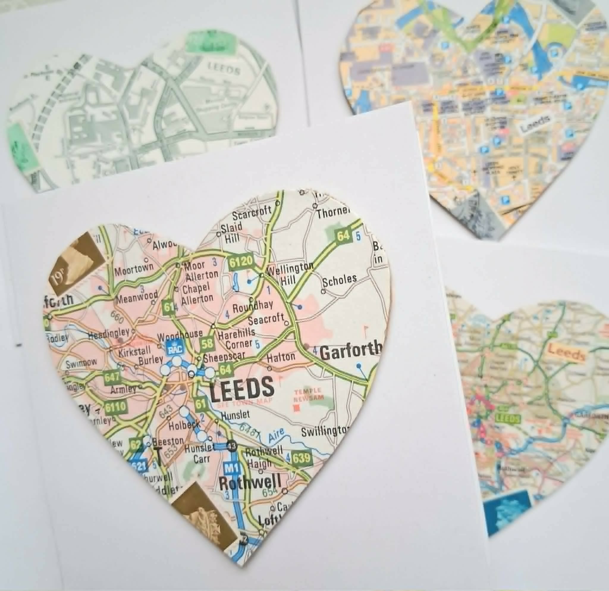 Leeds Heart Shaped Map Card