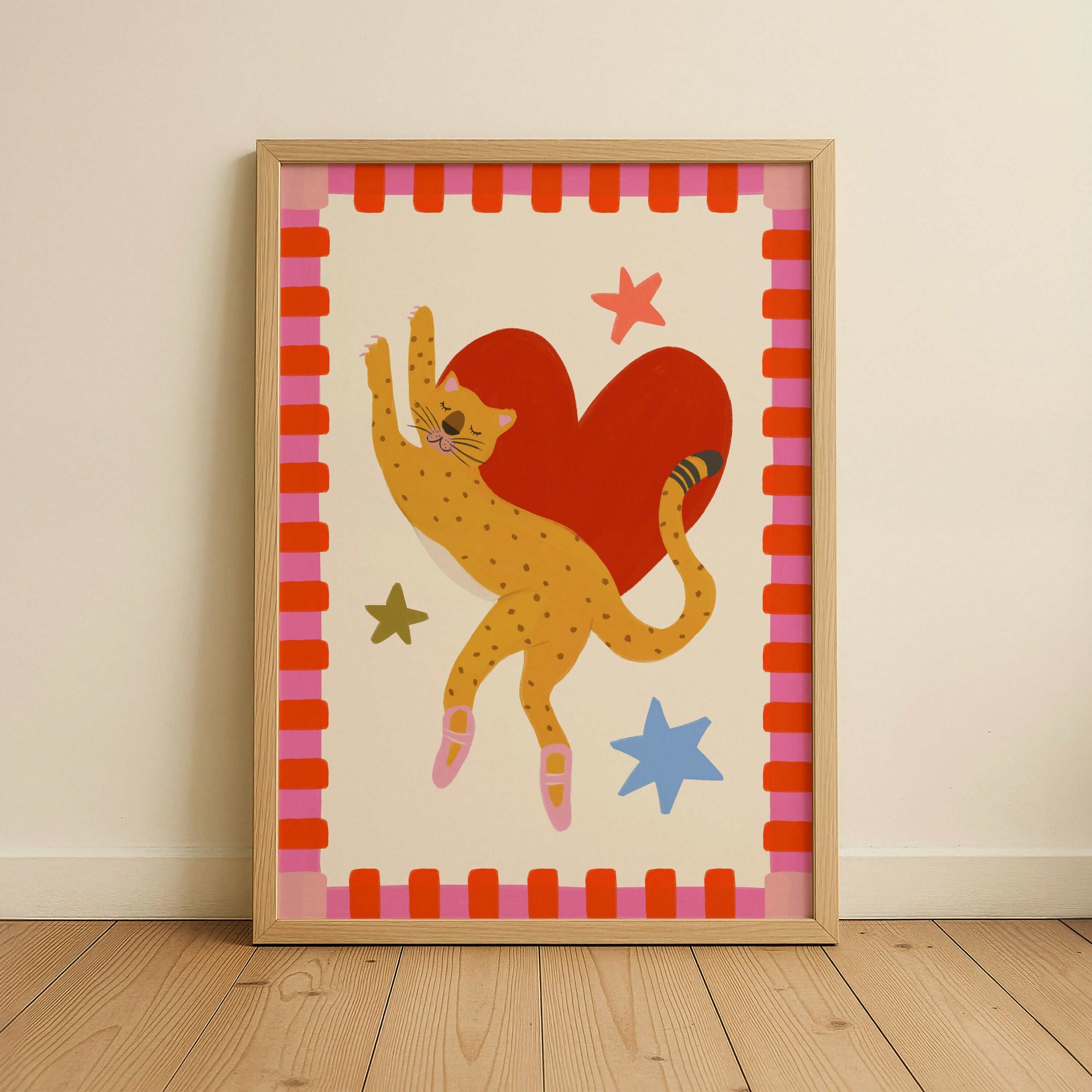 Ballerina Leopard Illustration Kids Print