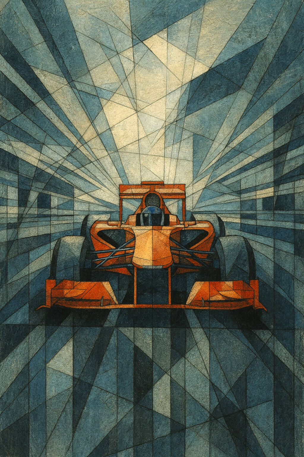 F1 Car Hits The Grid A4 Print