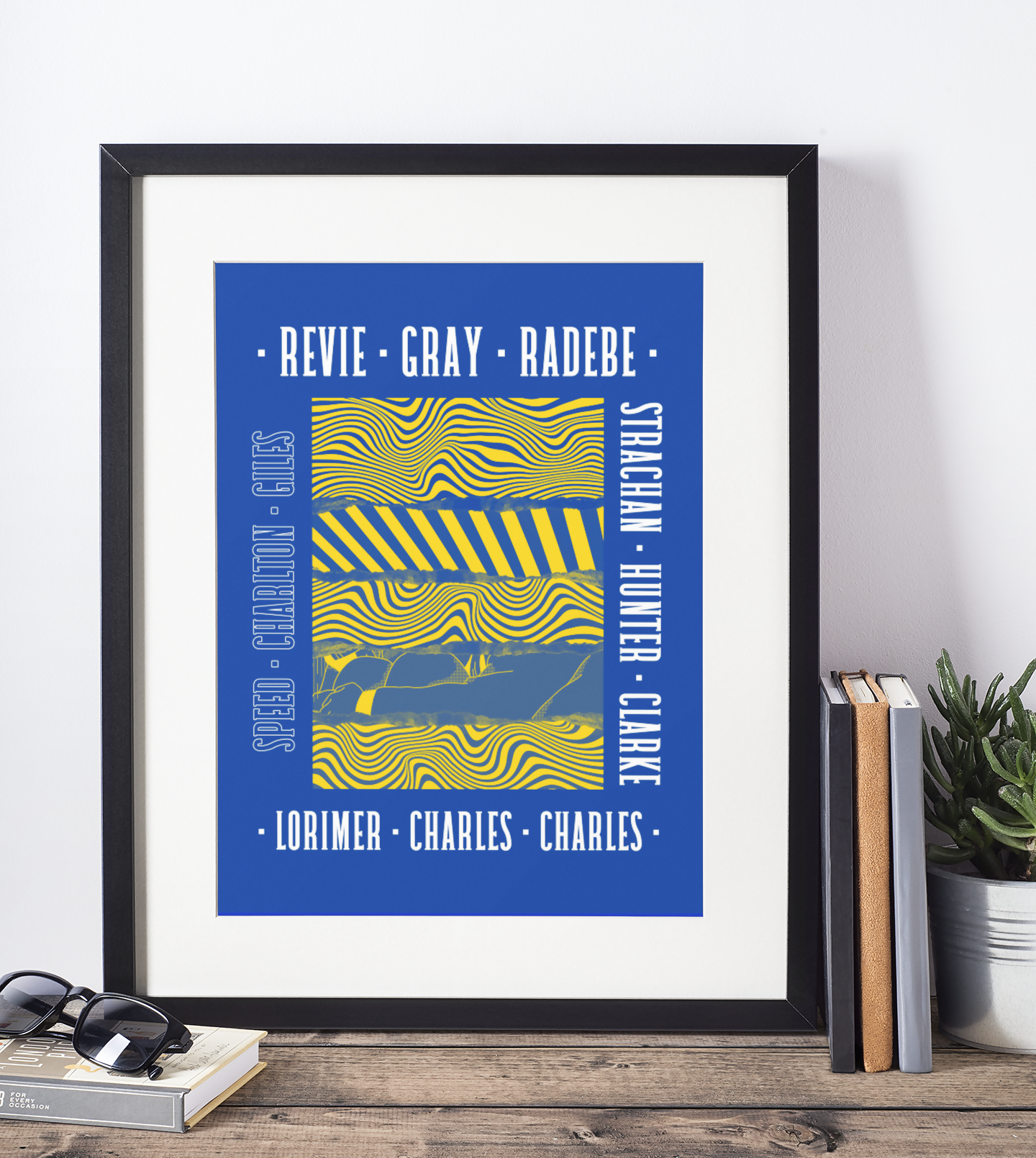 Leeds United - Inspired Legends Square Art Print in Blue