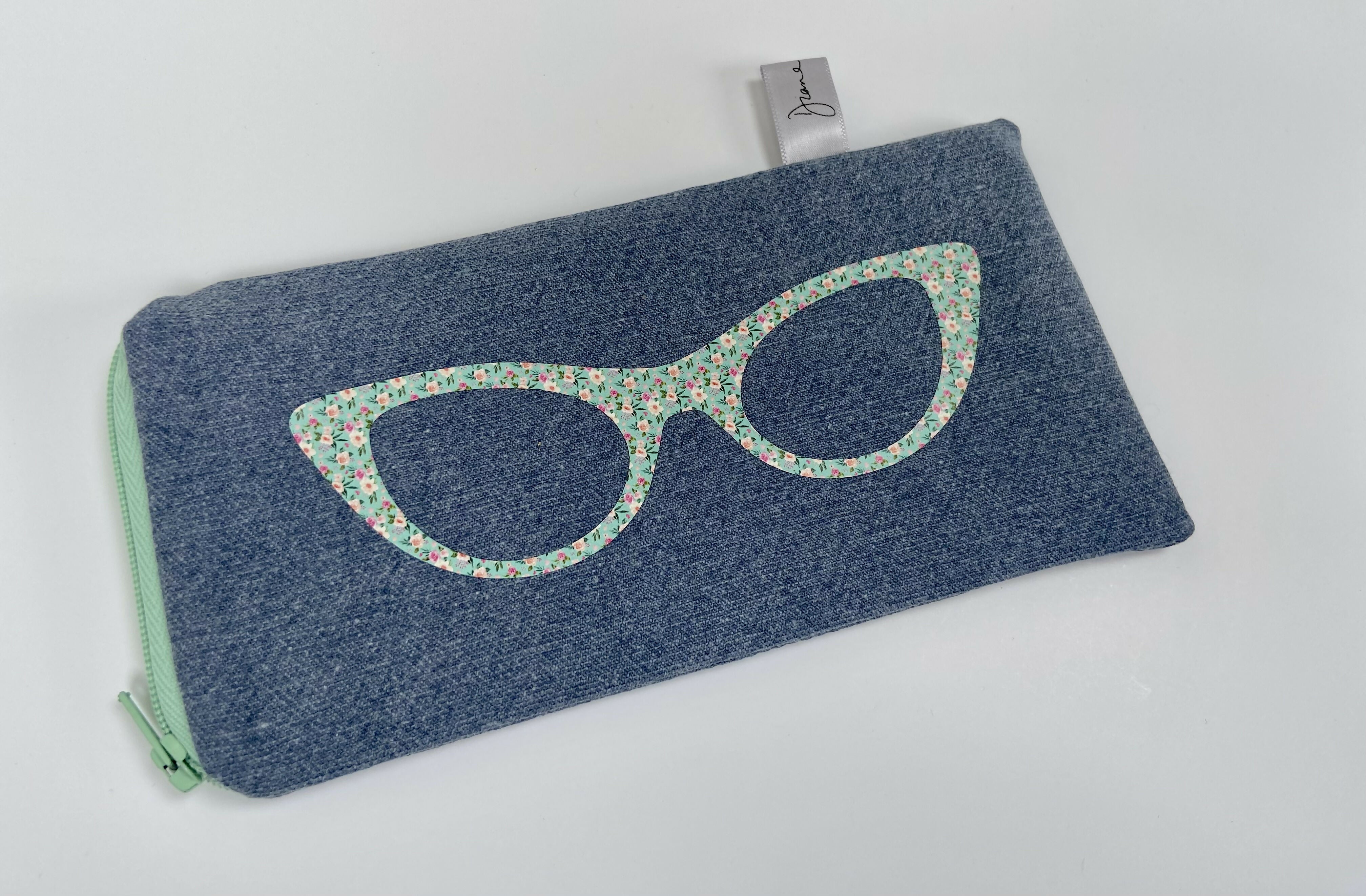 Glasses Case - Floral on Chambray