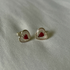Cherry Blossom Heart Stud Earrings