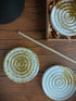 Incense Holder With Gold Glitter & White