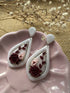 Rose and Vine Teardrop Earrings with Crystal Trim