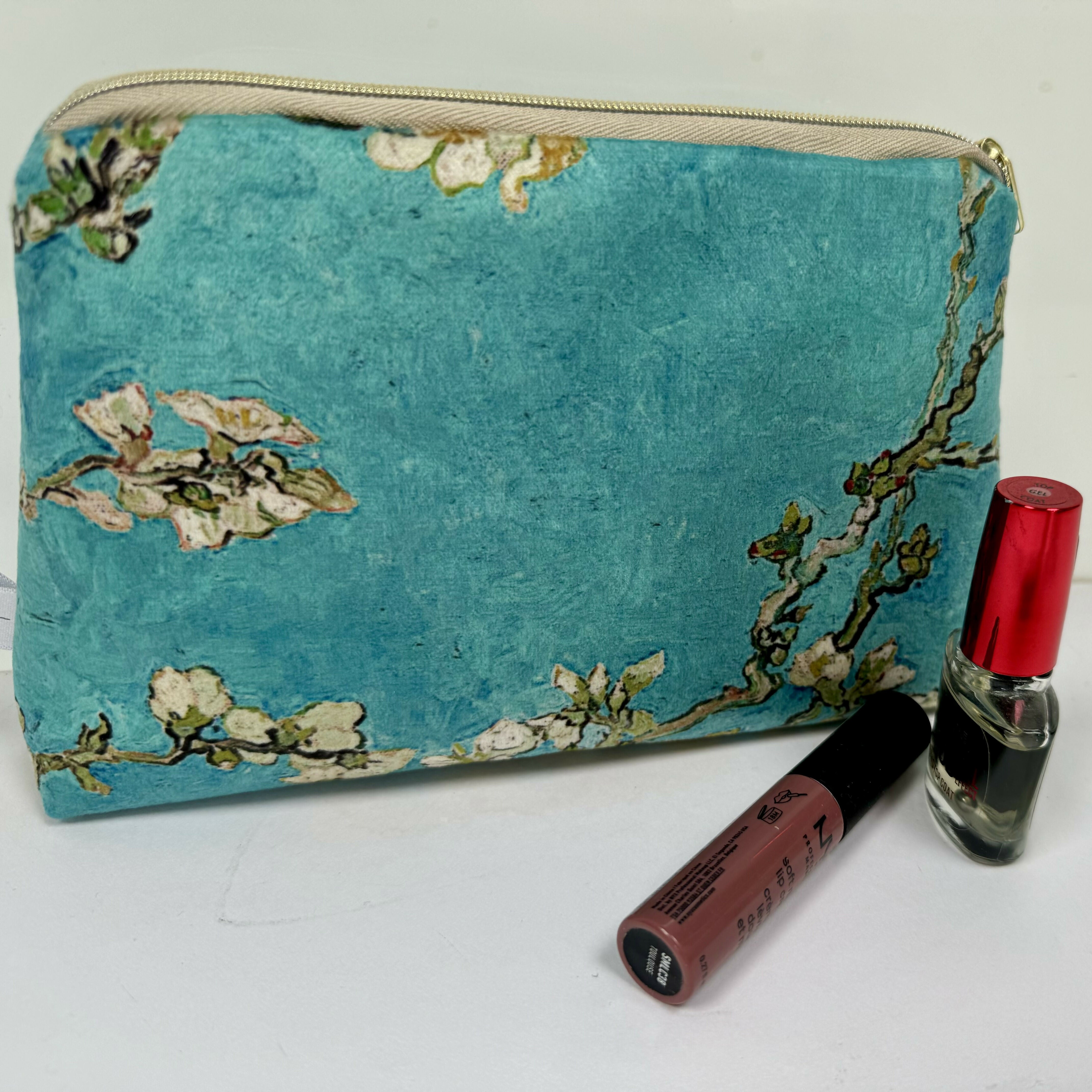 Velvet Pouch - Teal Blossom