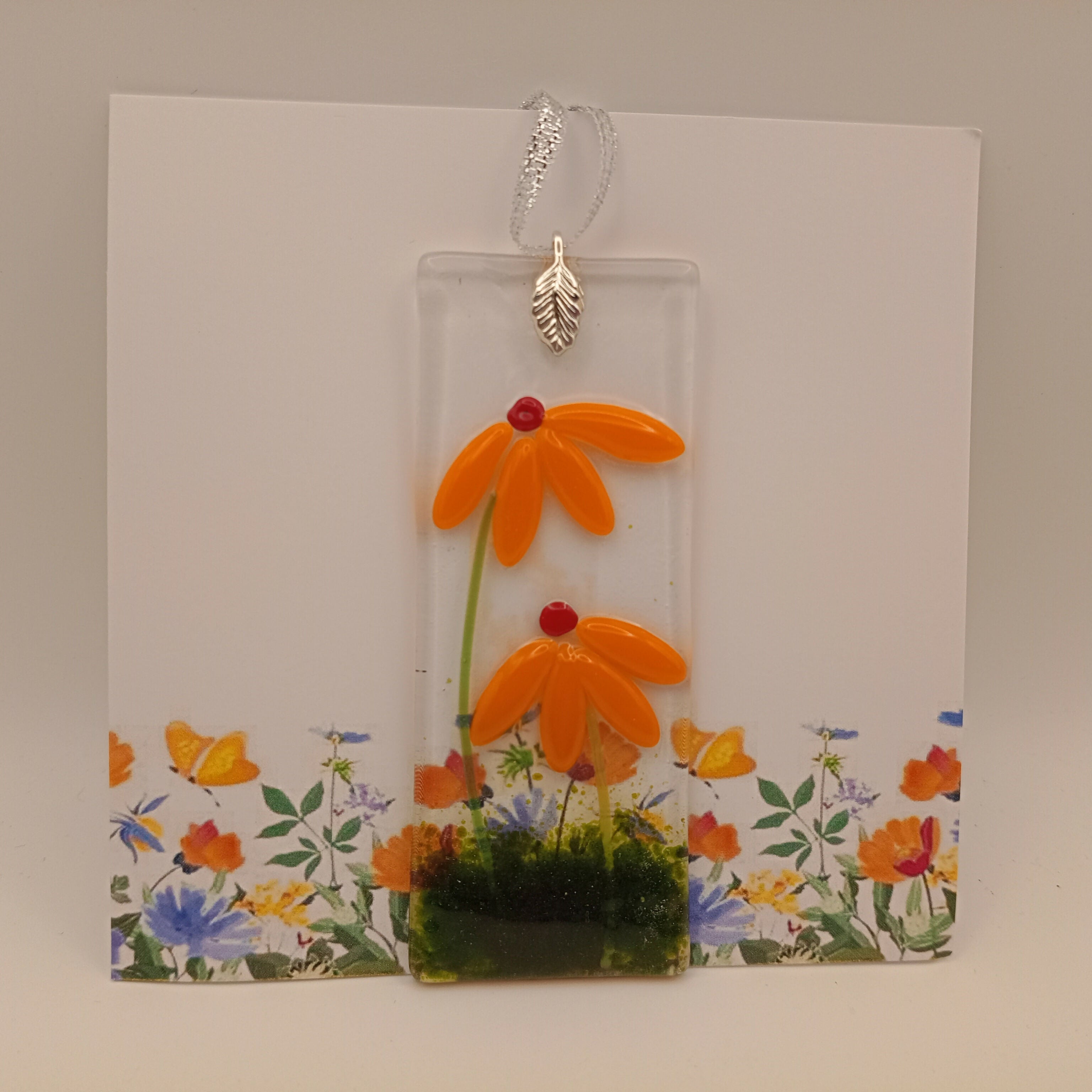 Fused Glass Flower Card