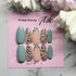 Reusable Blue Leopard Print With French Tip Handmade Press On Nails