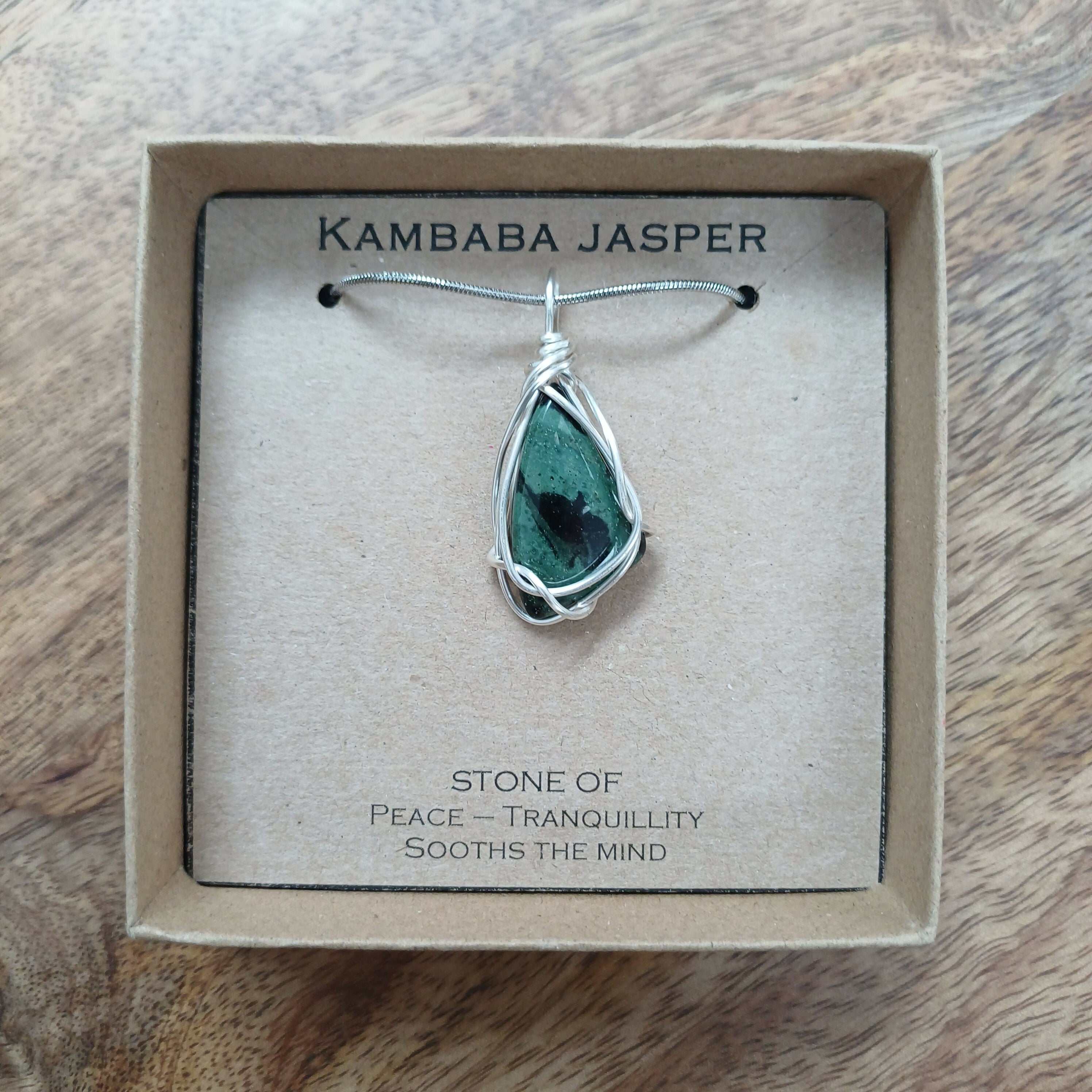 Kambaba Jasper Wire Wrapped Pendant