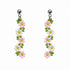 Handmade Beaded Dangle Earrings - Mediterranean Flowers, Colourful Festival Accessory