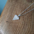 Handmade Silver Triangle Charm Necklace Leaf Texture