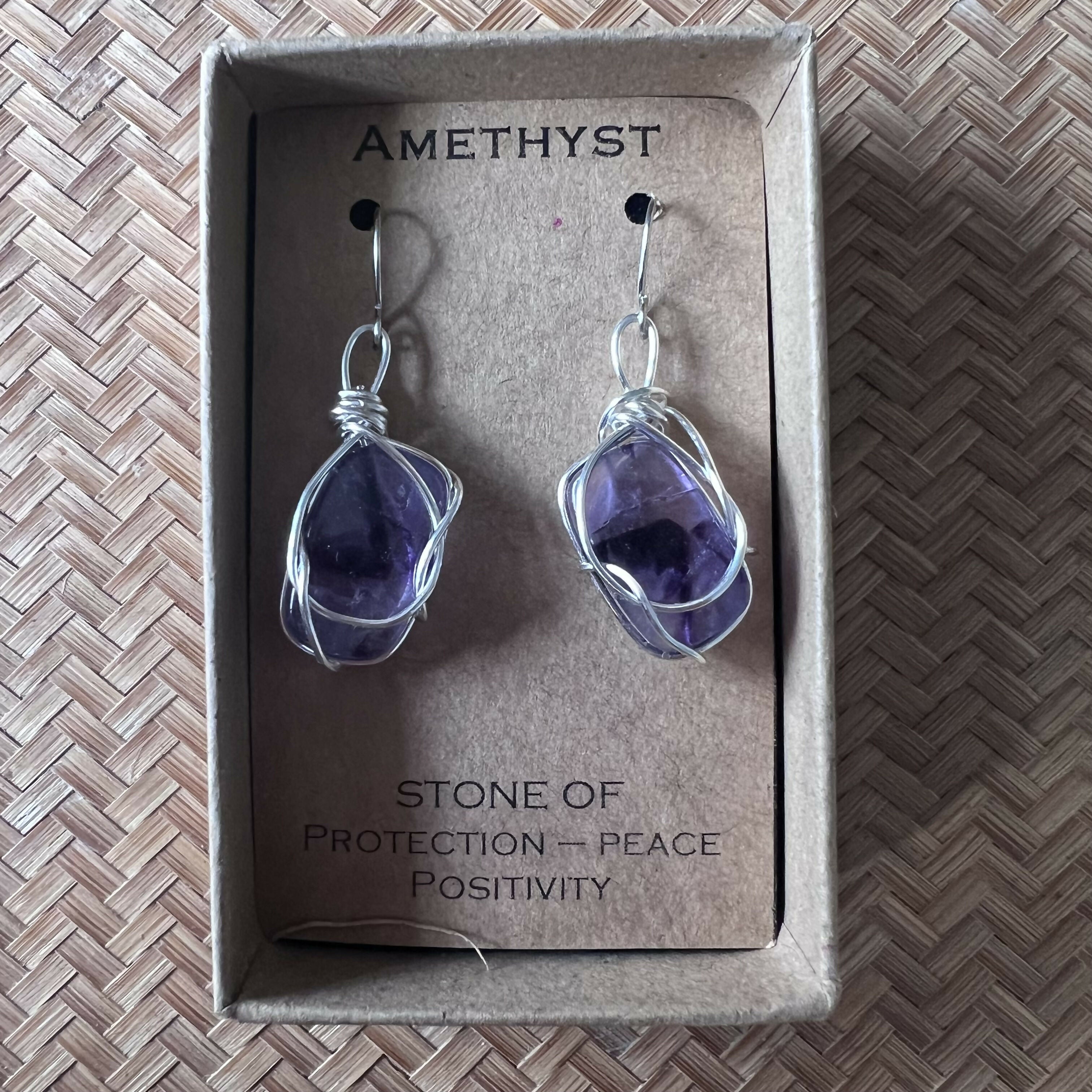 Amethyst Wire Wrapped Earrings