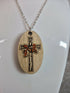 Handcrafted and Engraved Oval Cross Pendant