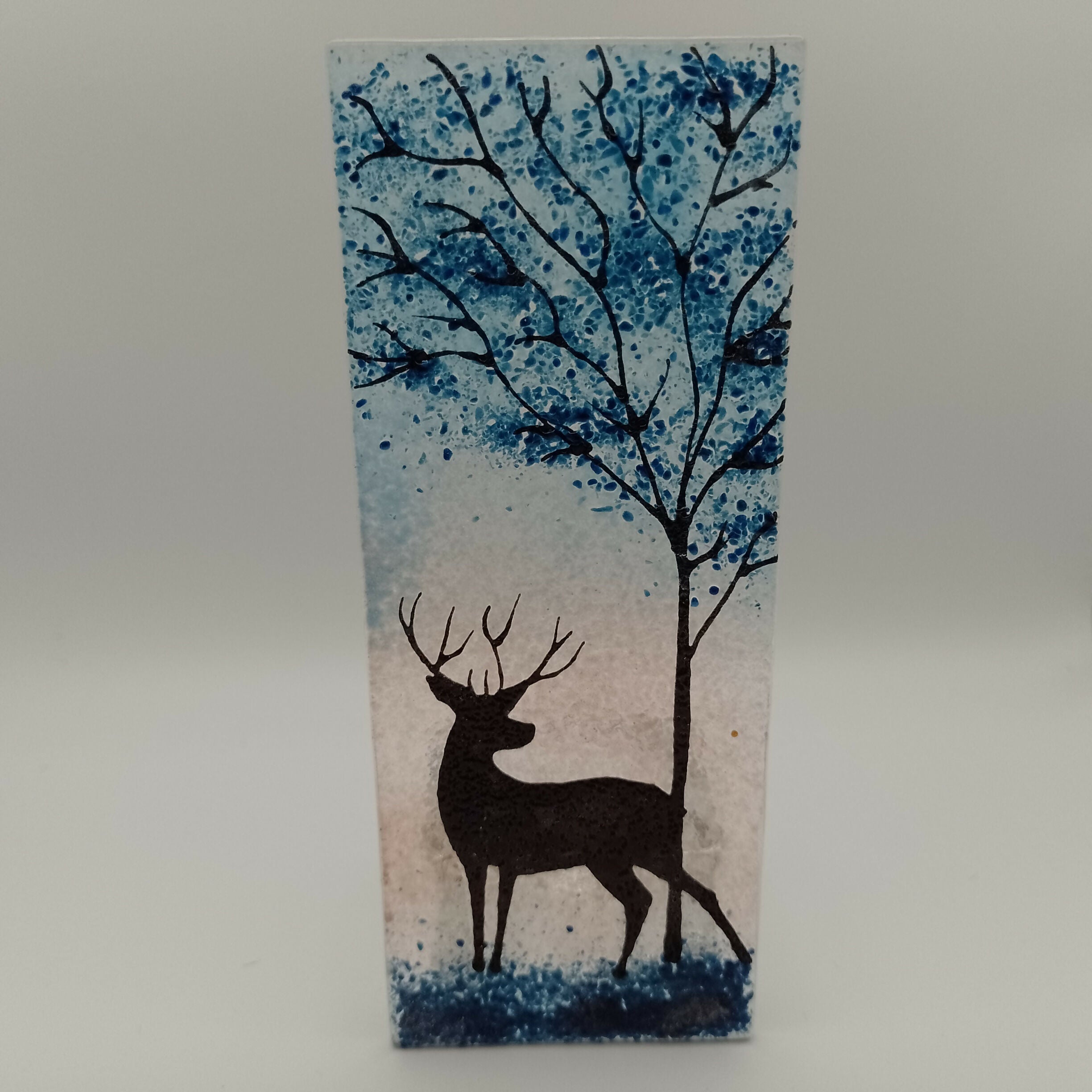 Fused Glass Silhouette Stag Tealight