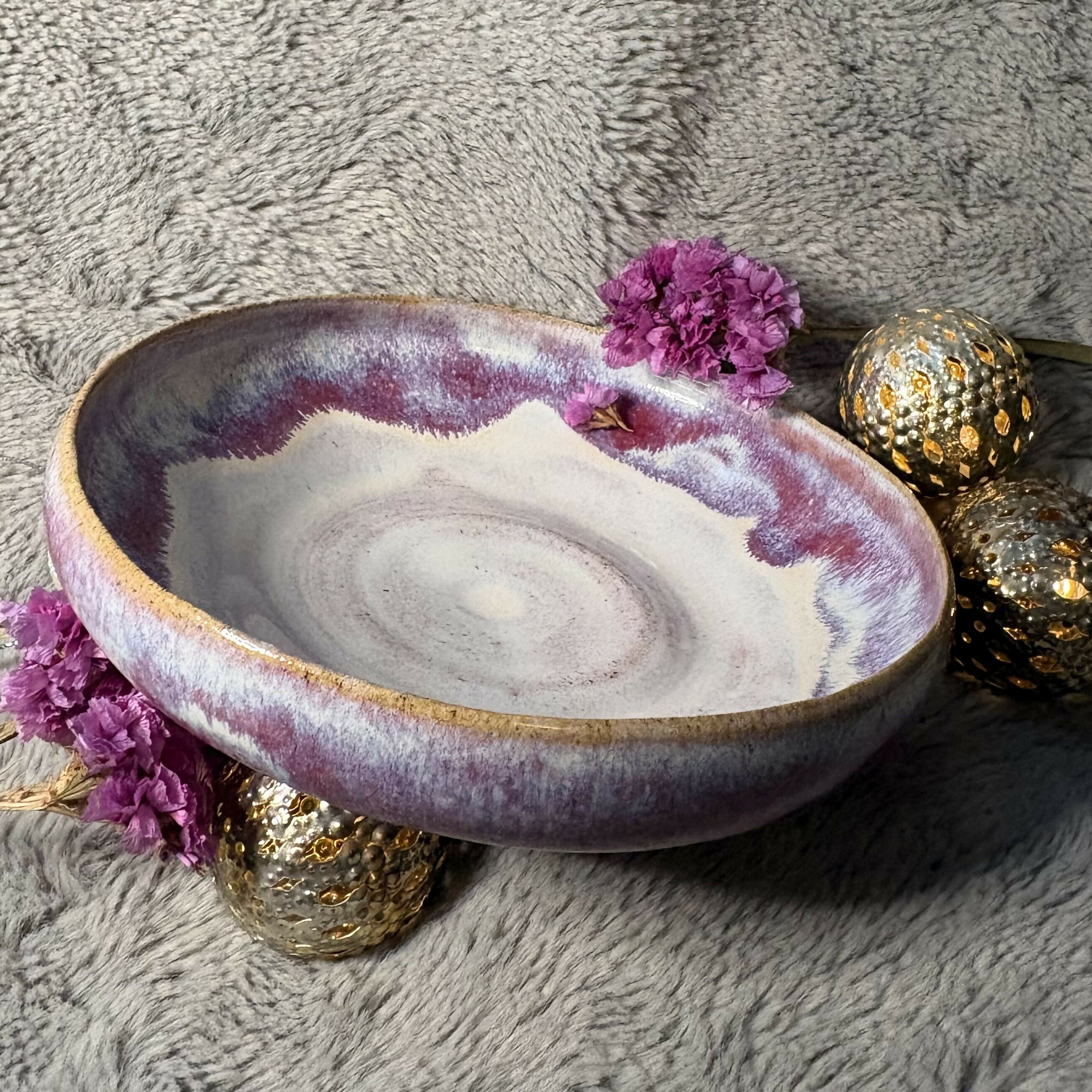 Shallow Pink & White Bowl