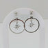 Chunky 3D Silver Star Circle Earrings on Silver Plated Stud