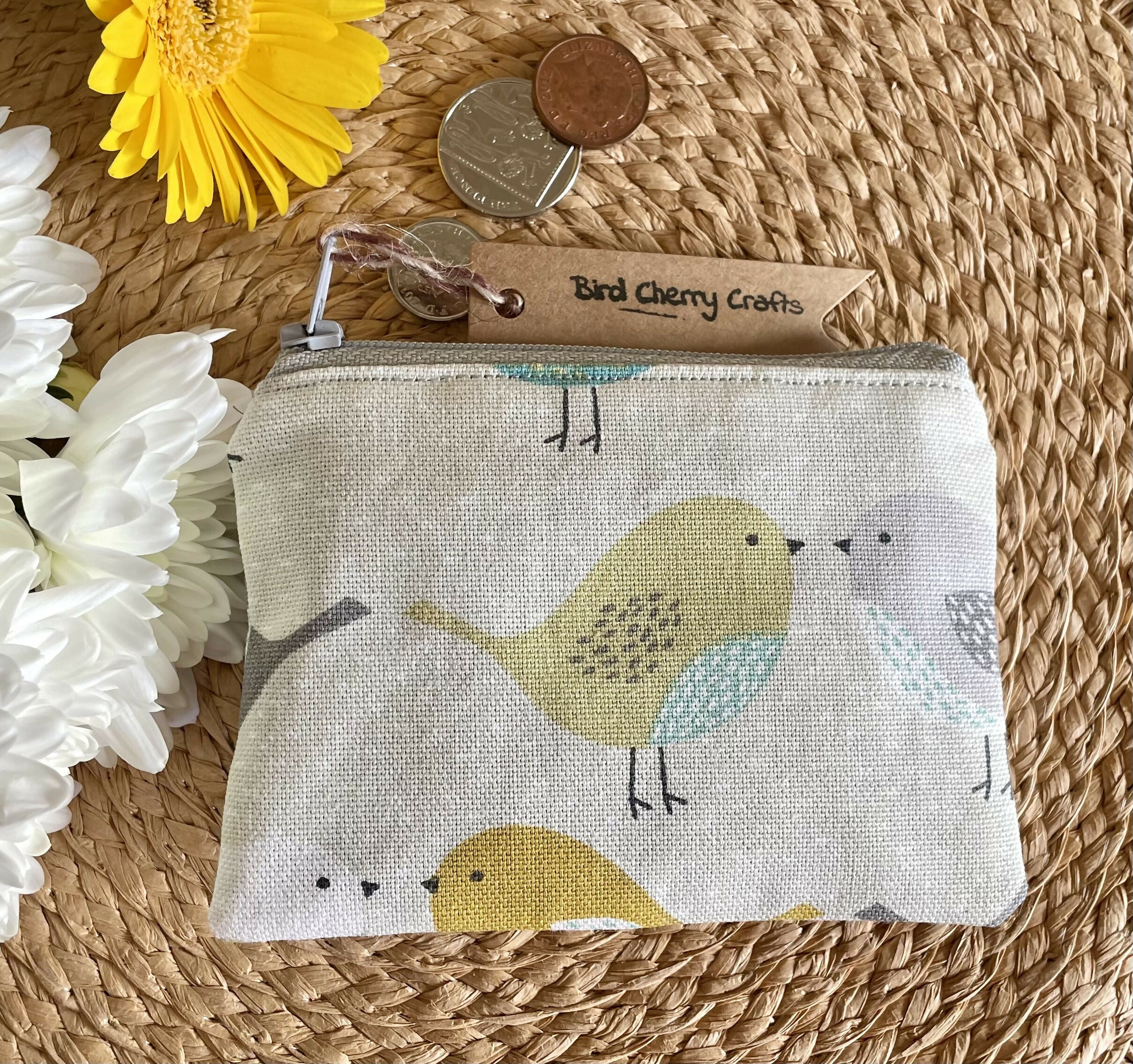 Scandi Bird Print Coin Purse