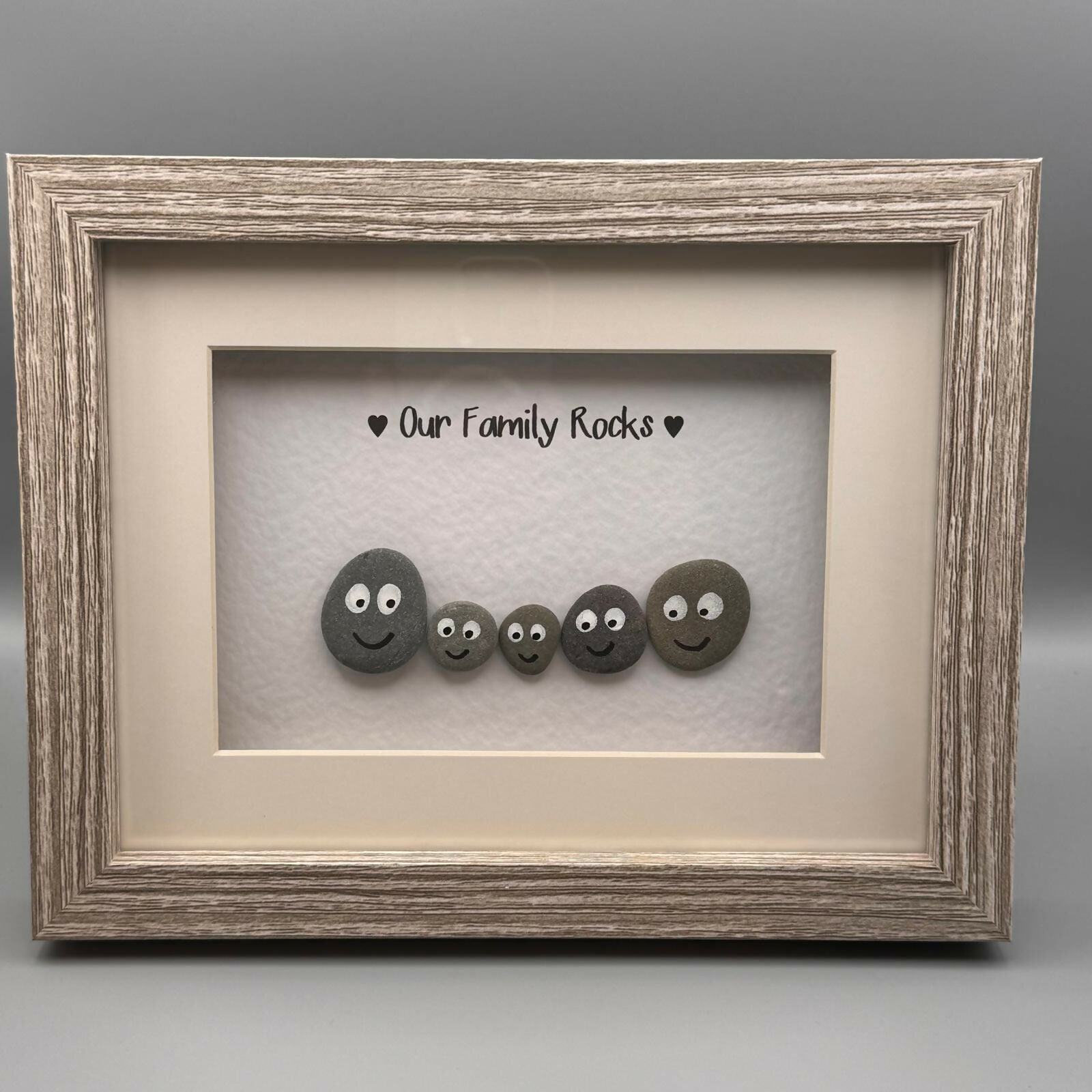 Our Family Rocks with Pebble Faces - Small