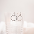 Hypoallergenic Hammered Stainless Steel Hexagon Earrings
