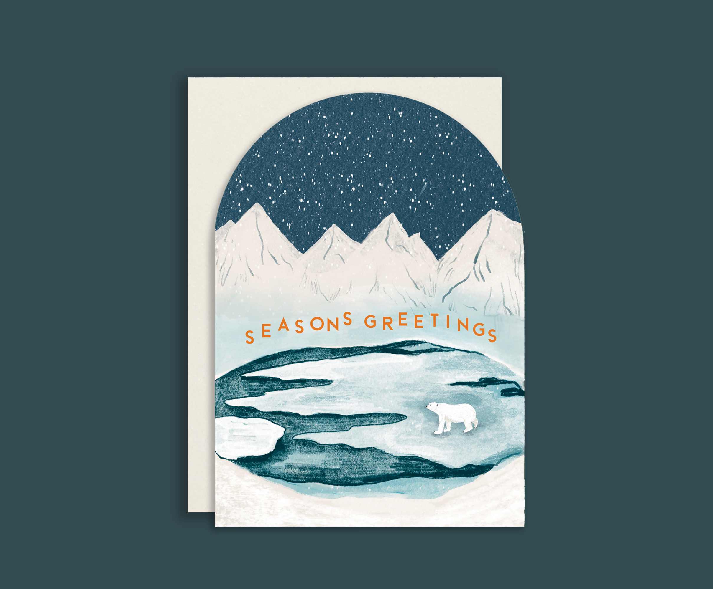 Illustrated Arched Christmas Card 4-Pack
