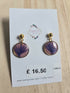 Stainless Steel Real Dried Cornflower Dangle Earrings