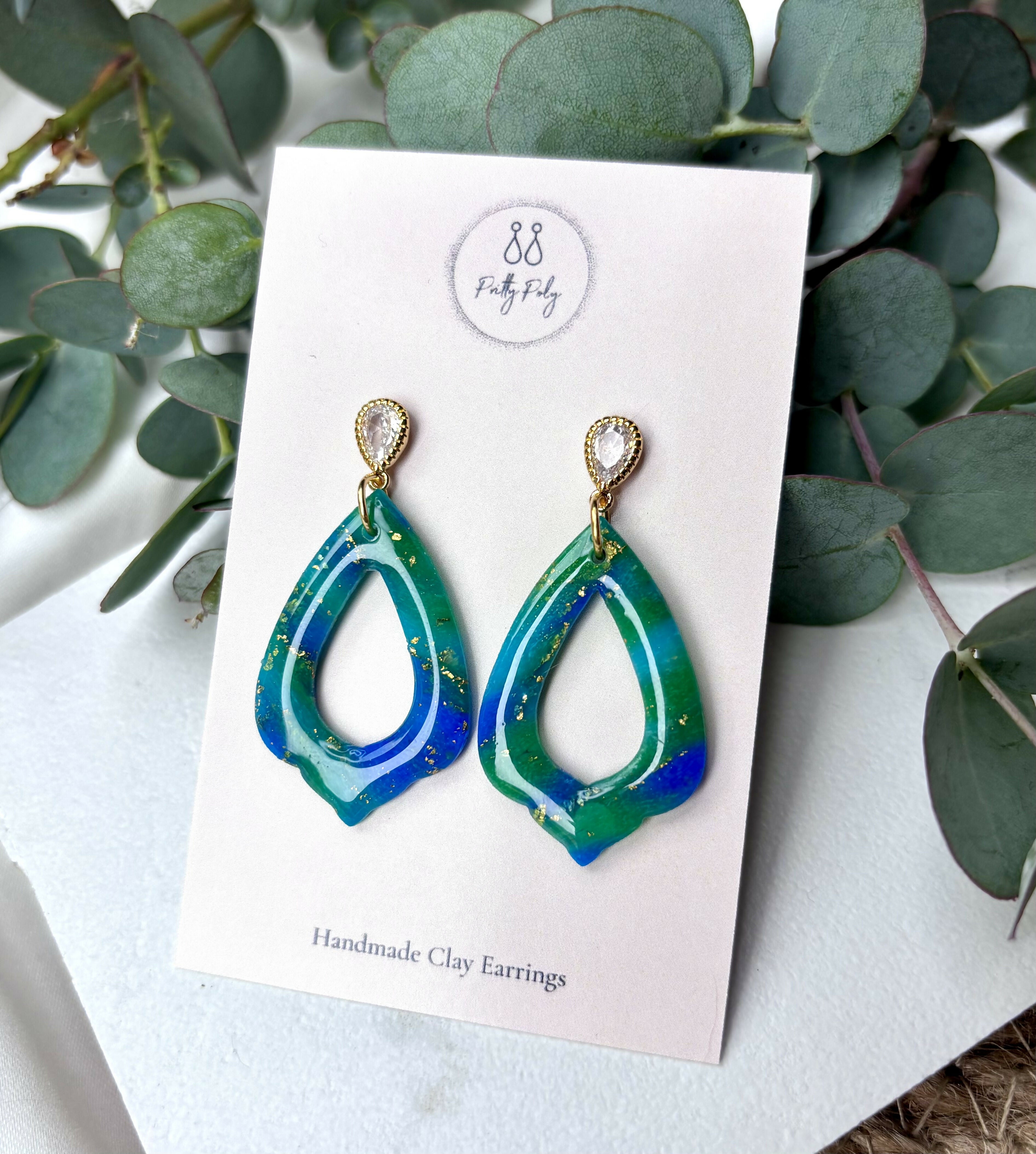 Ocean Dream Collection - Drop Polymer Clay Earrings