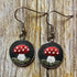 Hand Embroidered Mushroom Earrings