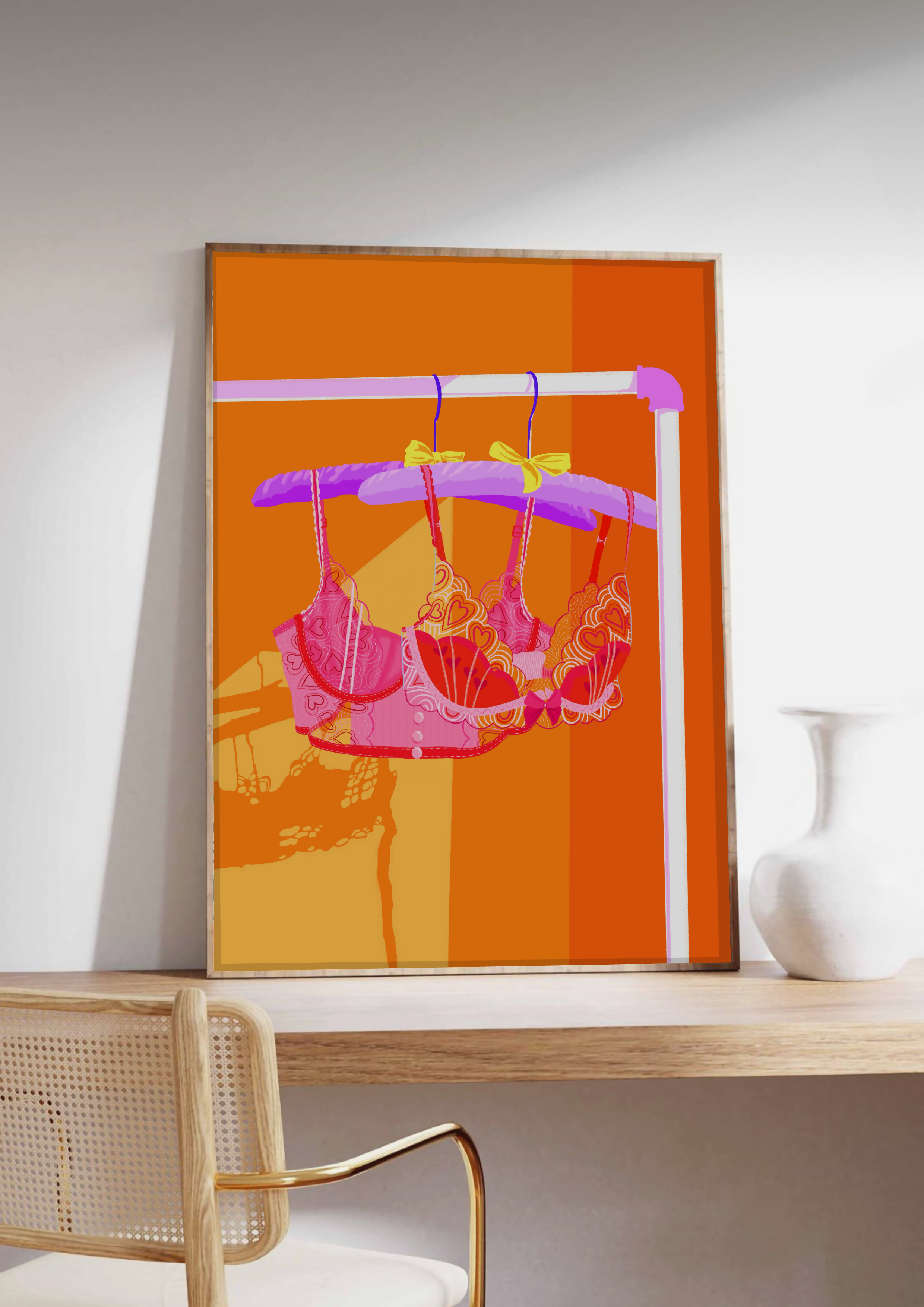 Orange Bra Art Print