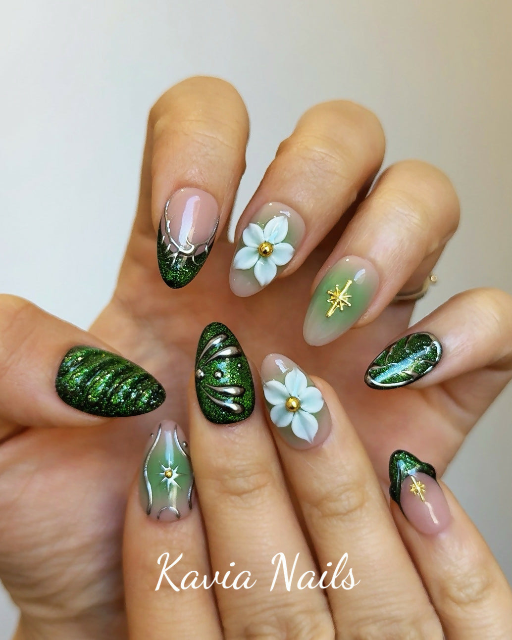 Green Fairy - Handmade Press-on Nails