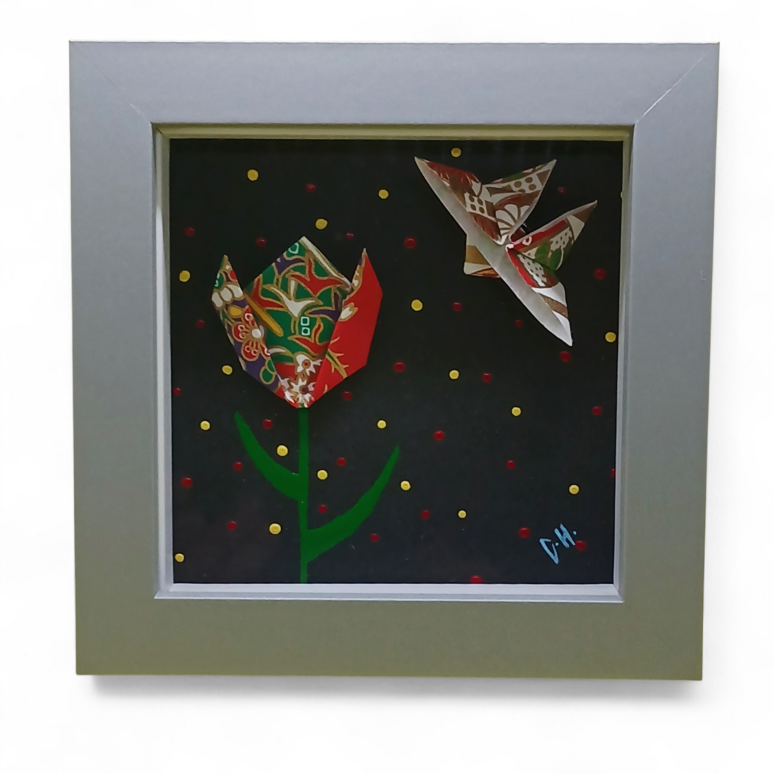 Origami Tulip and Butterfly Small Box Frame