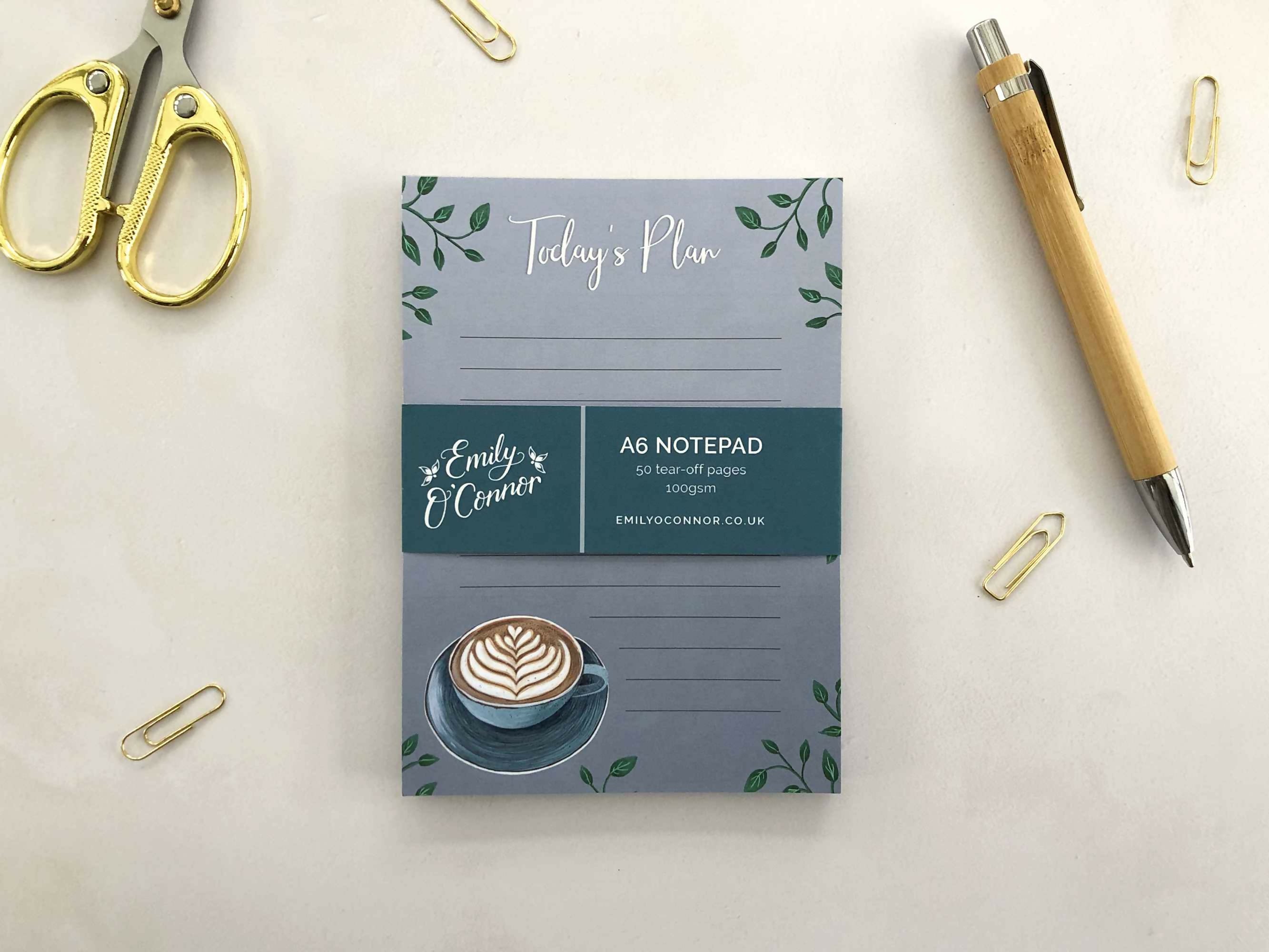 Coffee A6 Notepad Grey