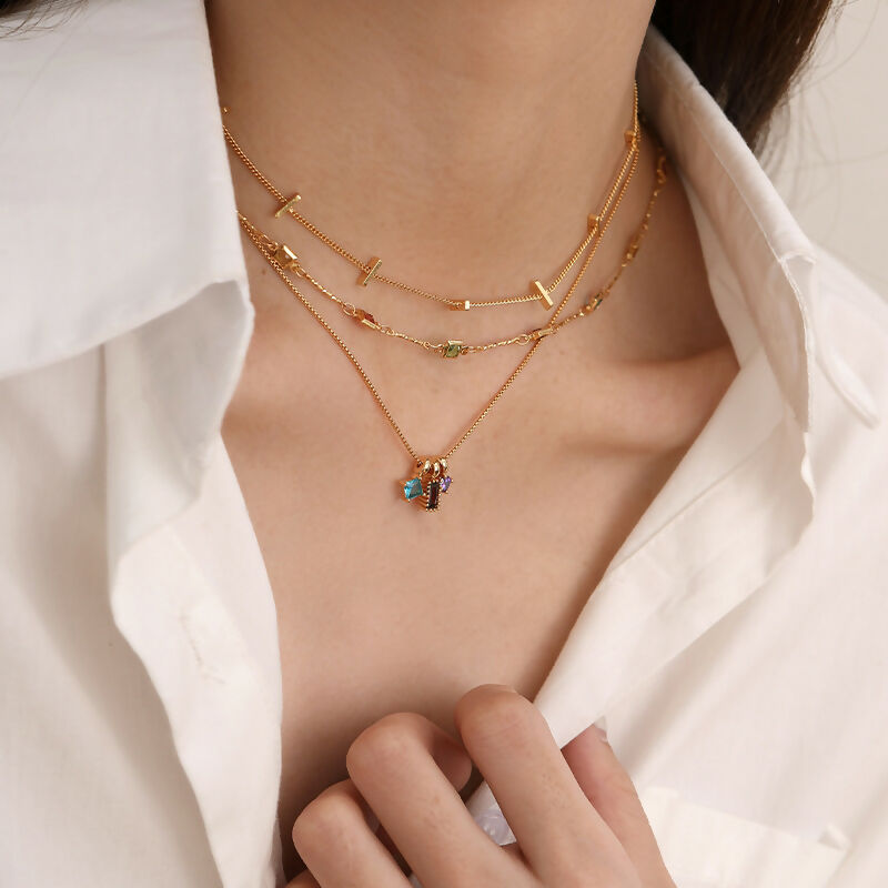 Minimalist Gold Cross Bar Necklace