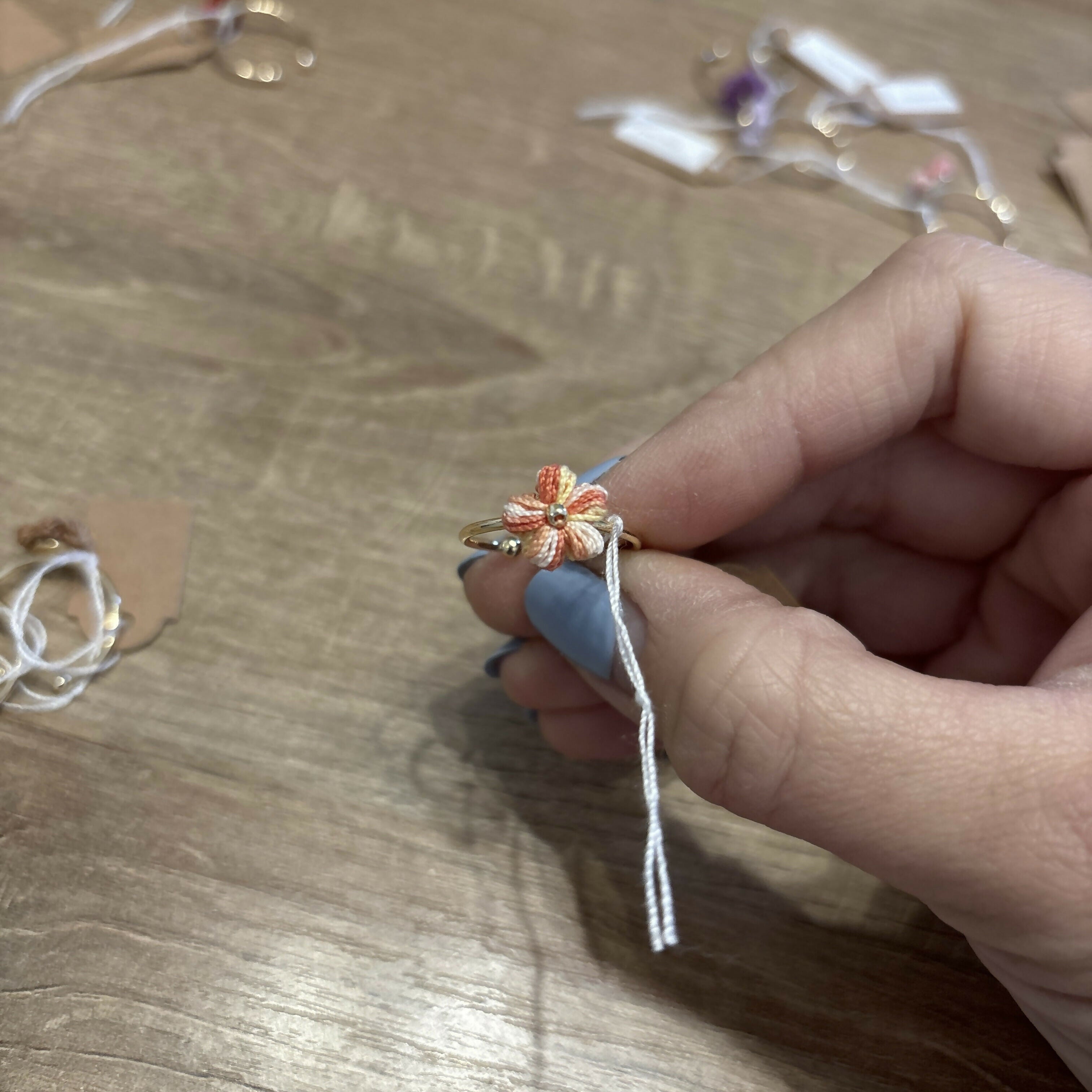 Micro Crochet Flower Rings