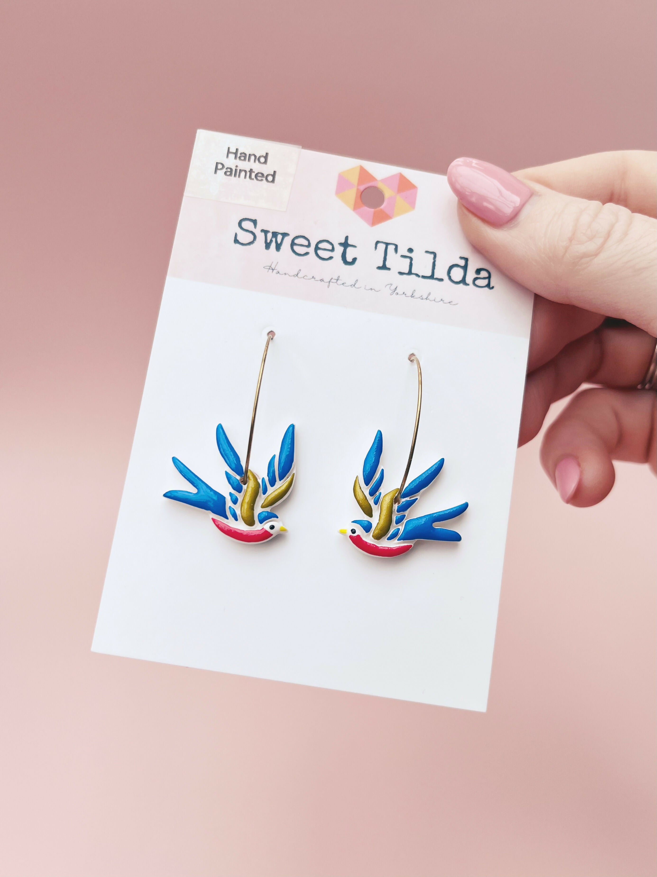 Swallow Bird Hoop Earrings