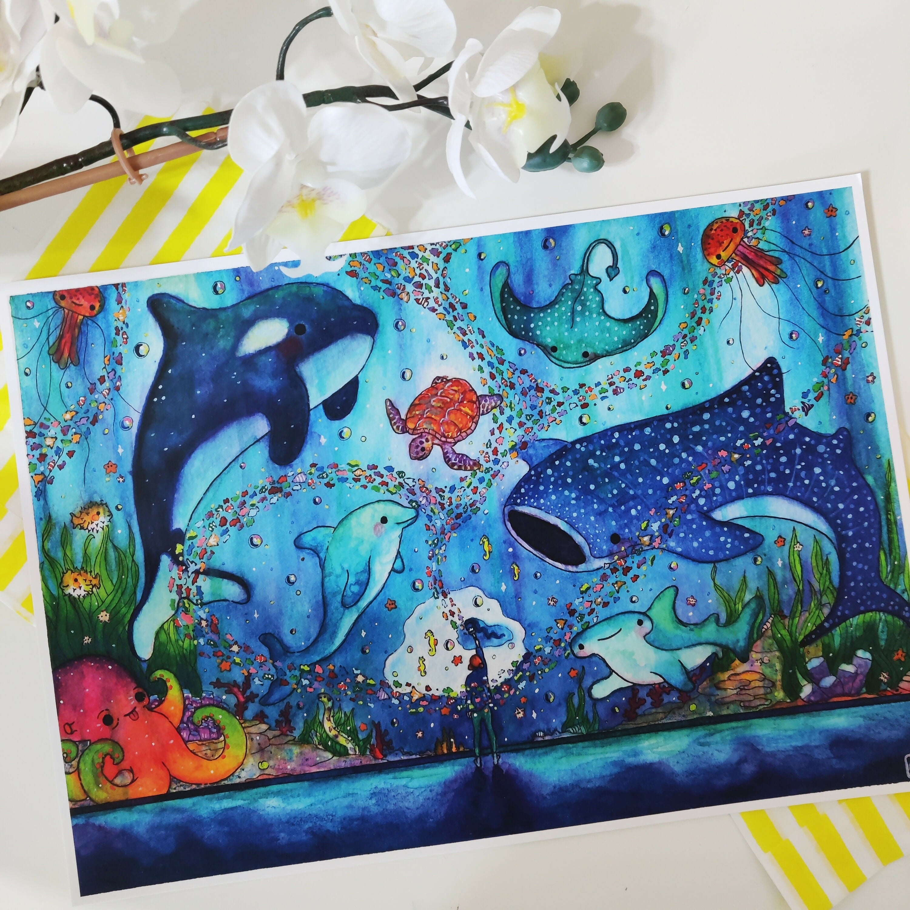 Aqua Painter - A4 Art Print