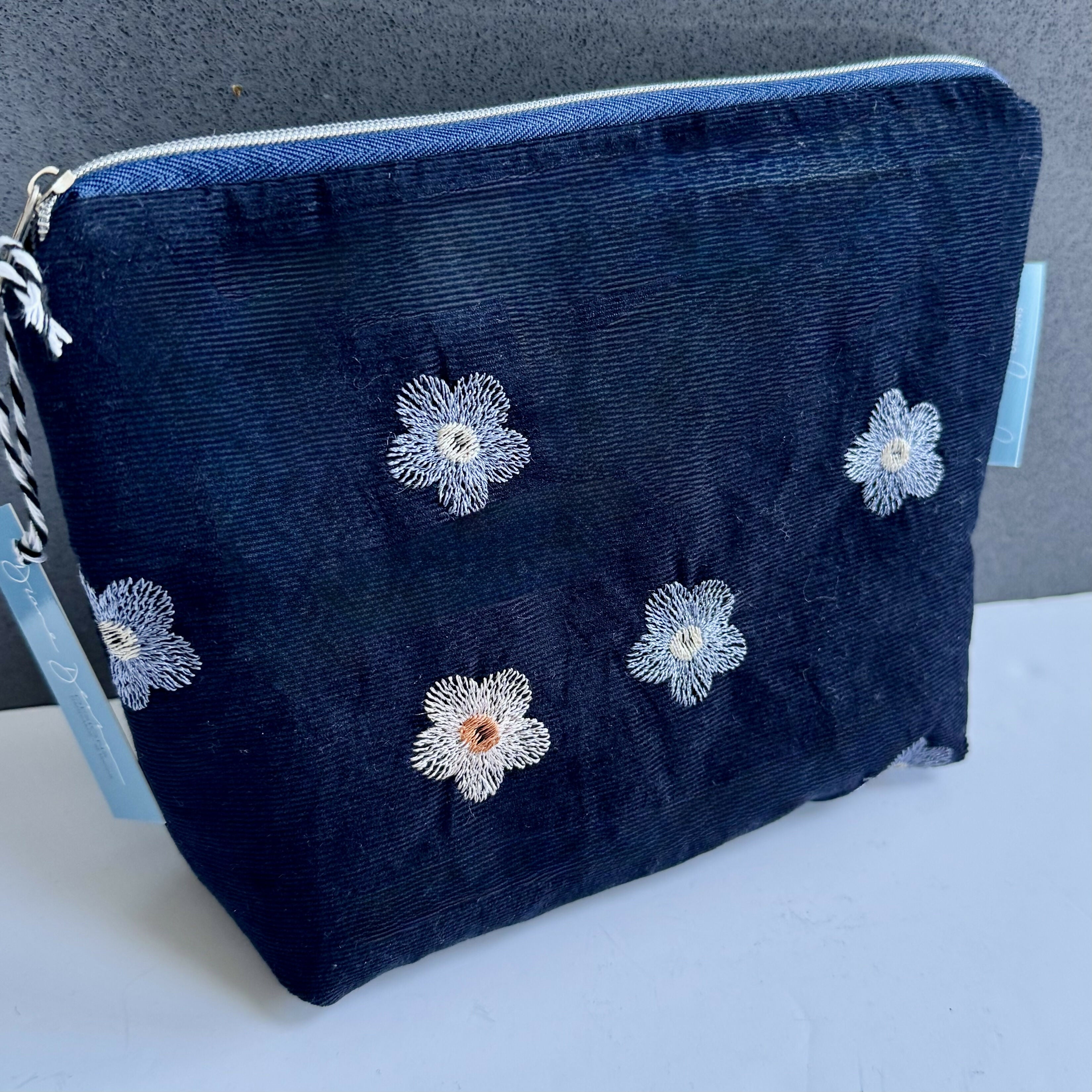 Corduroy Embroidered Pouch