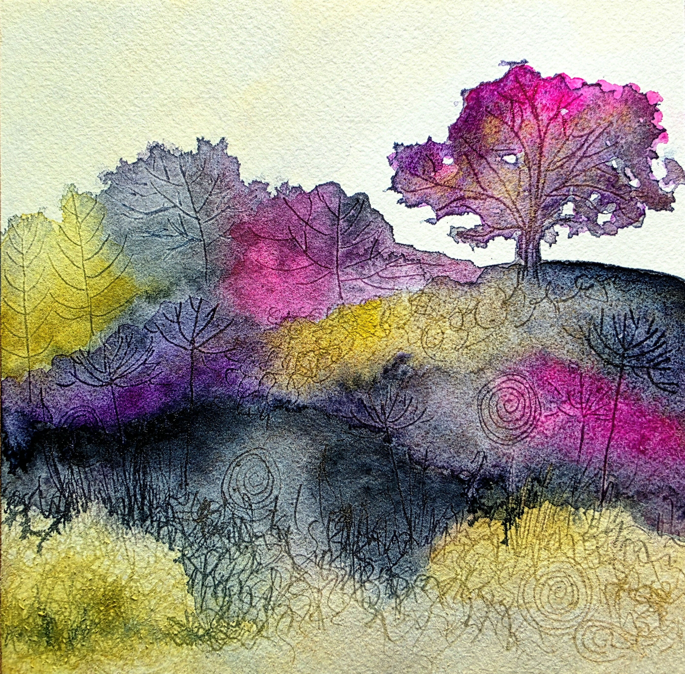 'Autumnal Beauty' Original Mixed Media Painting
