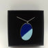 Dark and Light Blue Oval Enamel Pendant