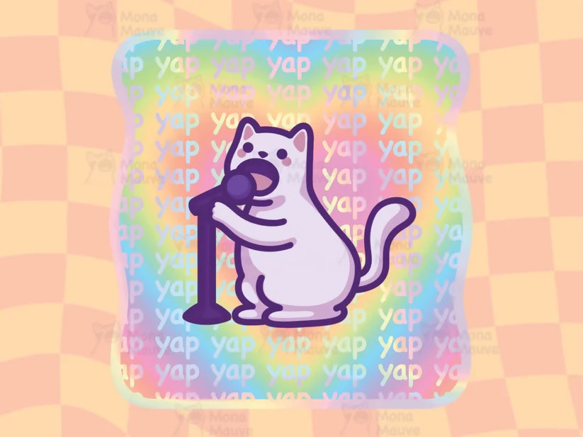 Yap Metallic Cat Sticker