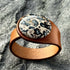 Handcrafted Natural Leather & Viper Jasper Gemstone Bracelet - Size S or M