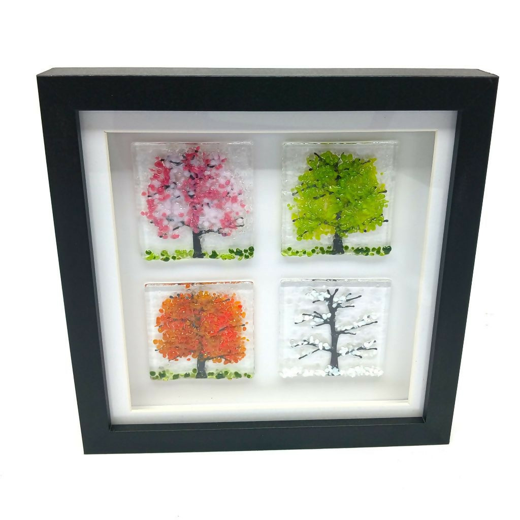 Freestanding Fused Glass 4 Seasons Picture
