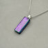 Purple Dichroic Fused Glass Pendant with Silver Plated Chain - Handmade by Jade Tapson Glass.