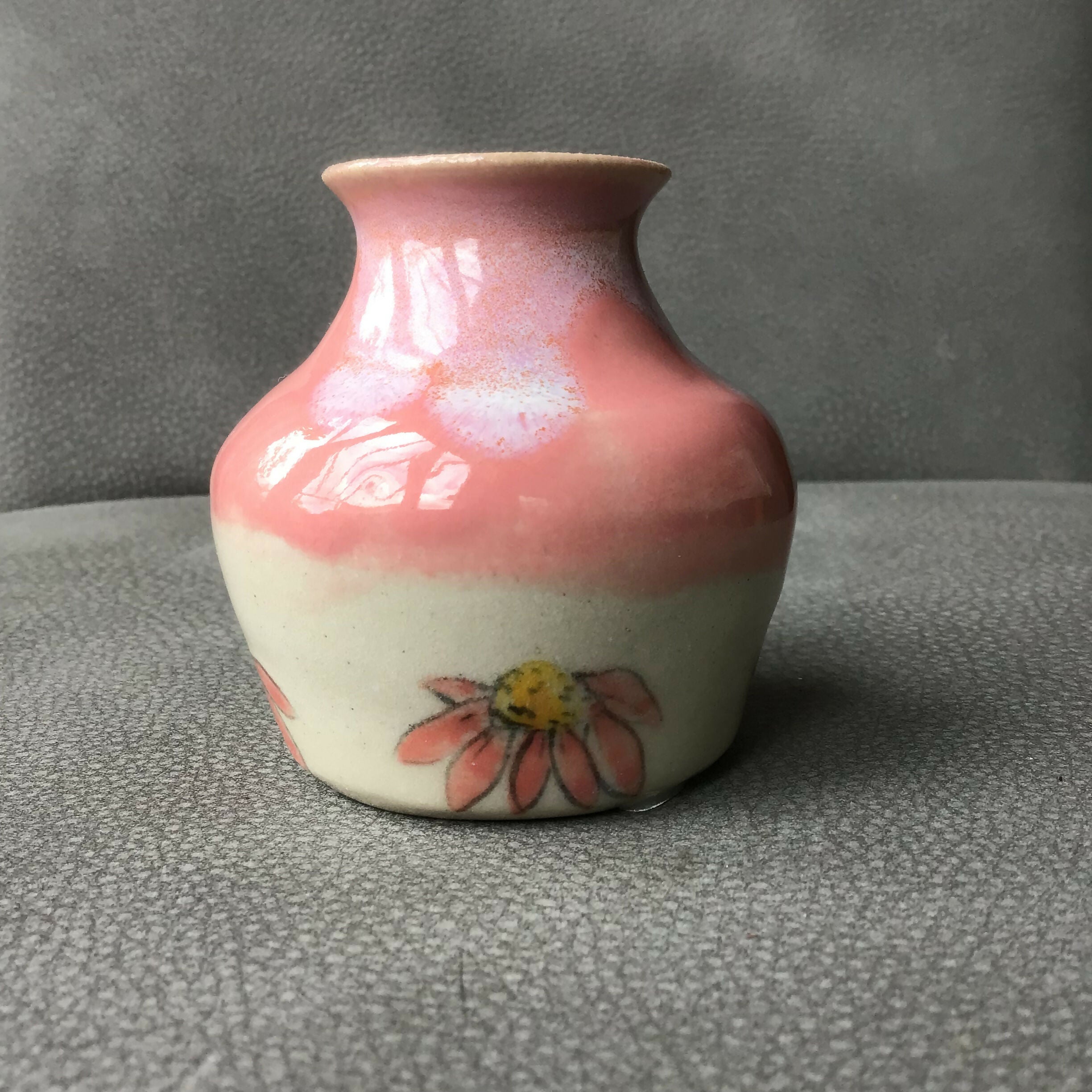 Pink Handpainted Flower Bud Vase