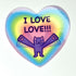 LGBTQ Cat Vinyl Sticker | I Love Love
