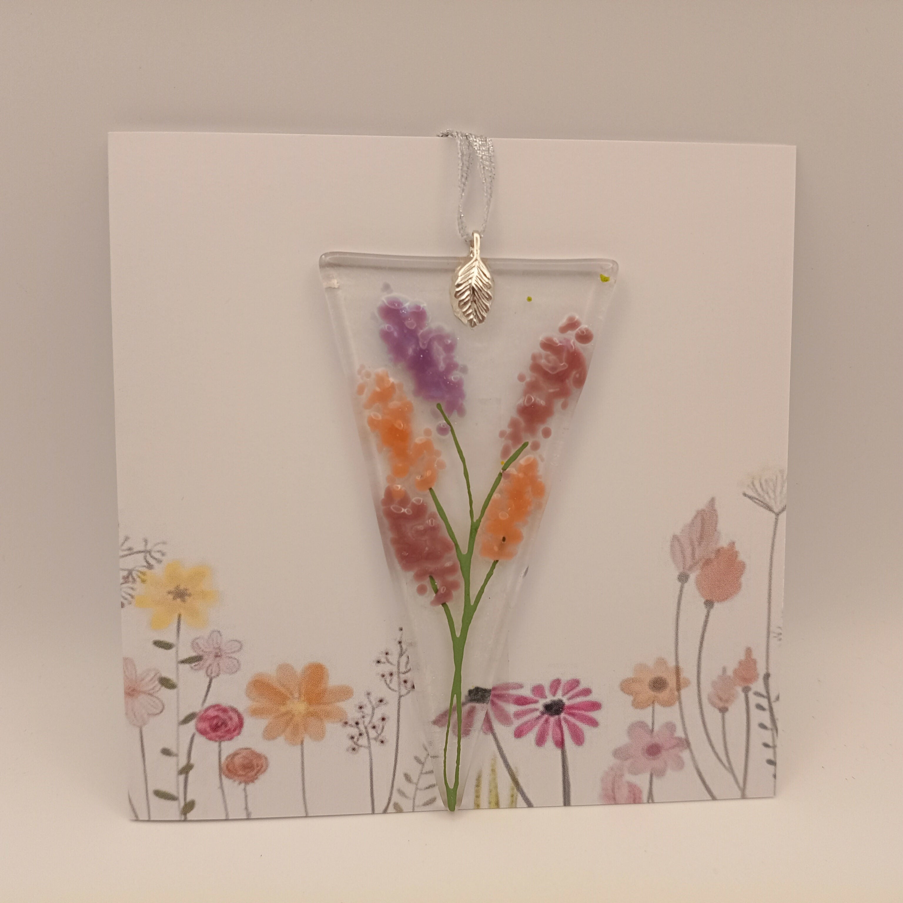 Fused Glass Flower Card