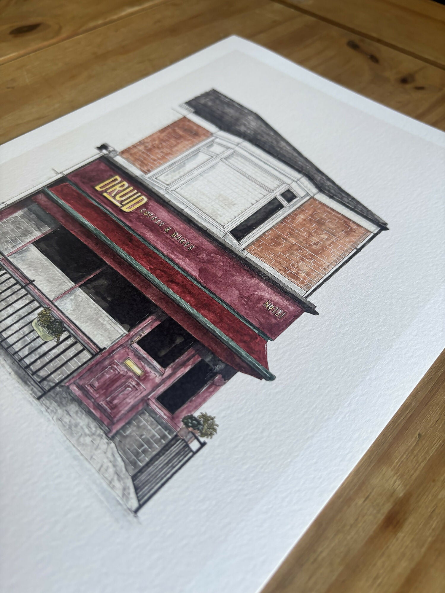 Hull Attractions of the Avenues Watercolour Print A4 / Druid Coffee