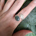 Handmade Adjustable Silver Oak Ring Moss Agate Size R½