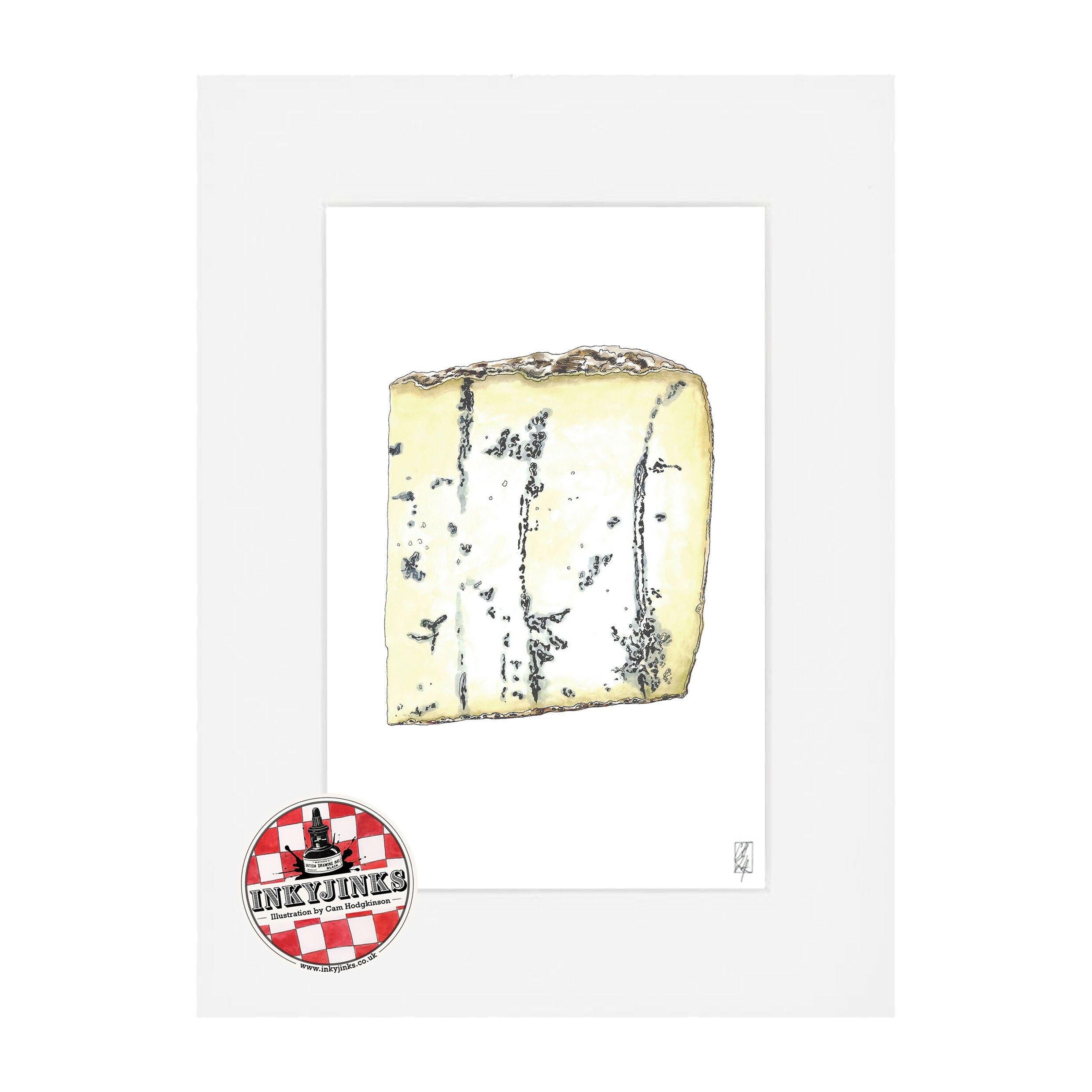 10”x 8” Mounted and Backed Giclée Print of Cornish Blue Cheese