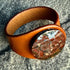 Handcrafted Natural Leather & Indonesian Jasper Gemstone Bracelet - Size S or M